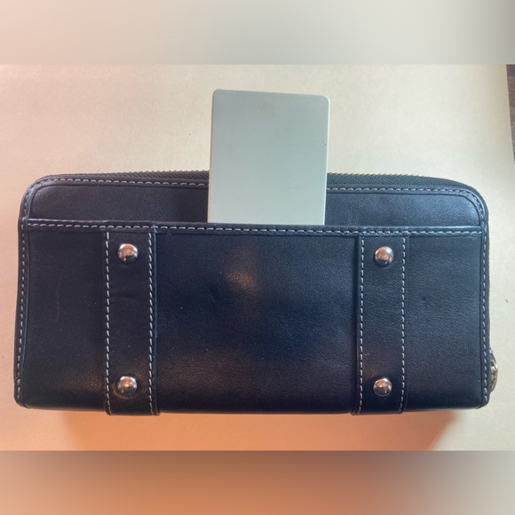 Coach Soho Buckle Accordion Zip Around Long Wallet in Black - Picture 5 of 5